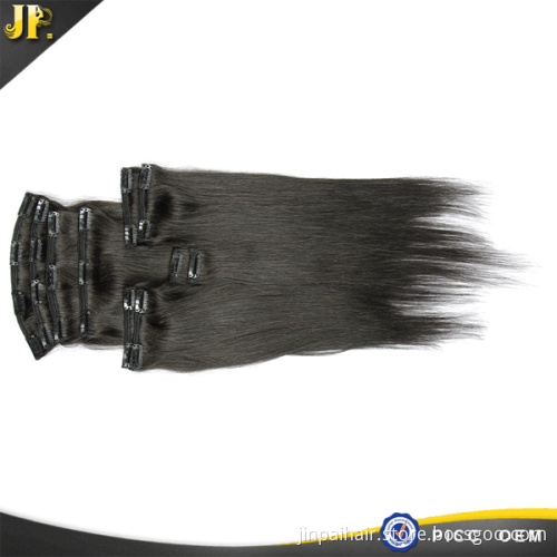Clip In Human Hair Extensions_7pcs Natural Black Remy Human Hair Full Head Straight